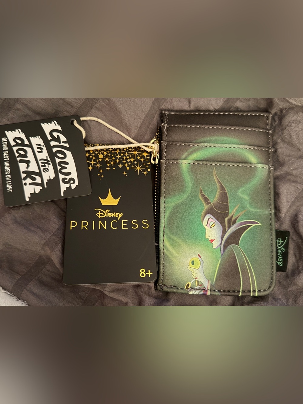 Disney Maleficent Green and Black Zip Card Wallet